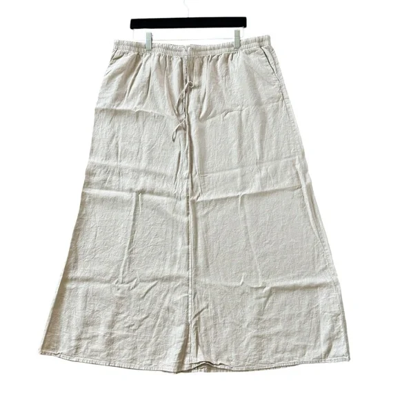 ZARA Beige Maxi linen blend Skirt size Zara xxl - Picture 2 of 6